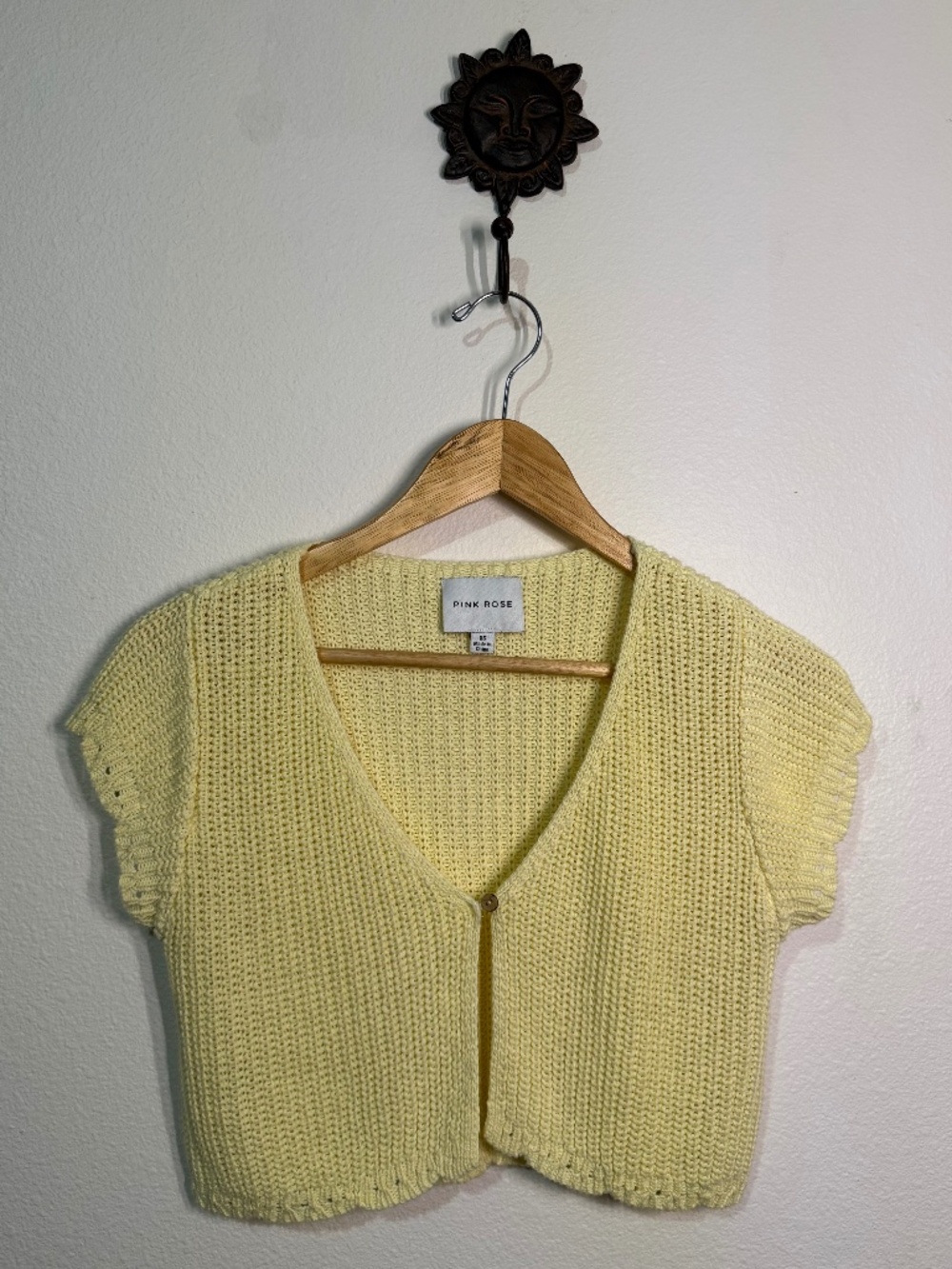 Pastel Yellow Short-Sleeve Cardigan